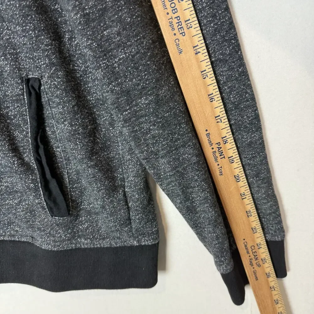 Banana Republic Sweatshirt Men Medium Gray Full Zip Cotton Long Sleeve Mock Neck